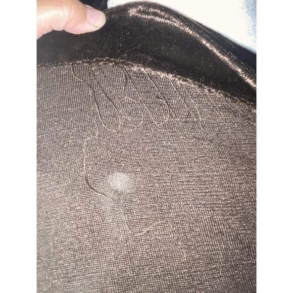 Vintage 70s Brown Crushed Velvet Maxi Hostess Dress V-Neck Empire Waist S/M - Picture 7 of 14